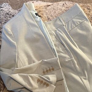 Ann Taylor Light Green Blazer and Pants Suit